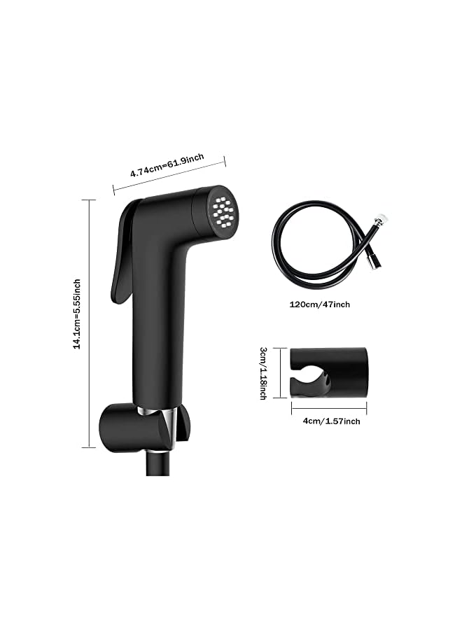 The Bros Cloth Diaper Sprayer for Toilet, Shattaf with Bidet Hose 1.2M for Feminine Wash Matte Black Bathroom Bidet Spray Toilet - Image 5