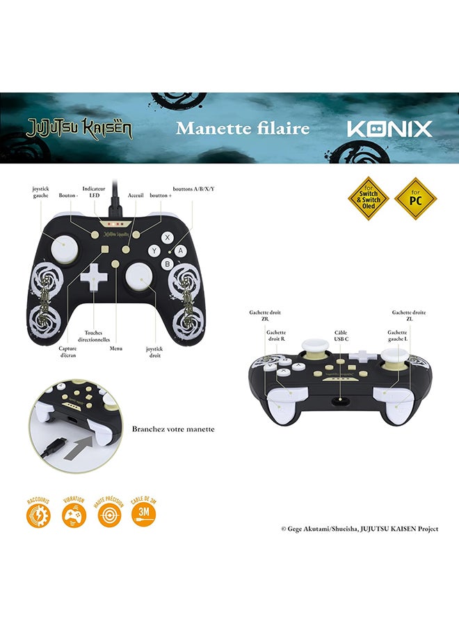 Konix Jujutsu Kaisen Black Wired Switch Controller - Image 4
