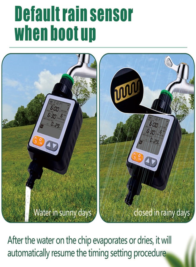 Generic Gardening Irrigation Timer Automatic Watering Device Garden Balcony Rain Sensing Control Intelligent Irrigation System Controller 10 Programs Setting with Safety Lock  - Image 2