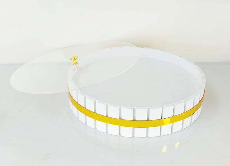 TPGP Acrylic Serving Tray for Ramadan Sweets and Dates - 35x35x8 cm - Image 1