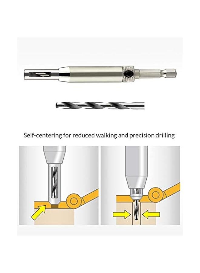 Arabest VIX Bits Self Centering Clic Change Door Hinge Drill Bit Set, 5/64, 7/64, 9/64, 11/65, 5mm, 13/64, 1/4  - Image 3