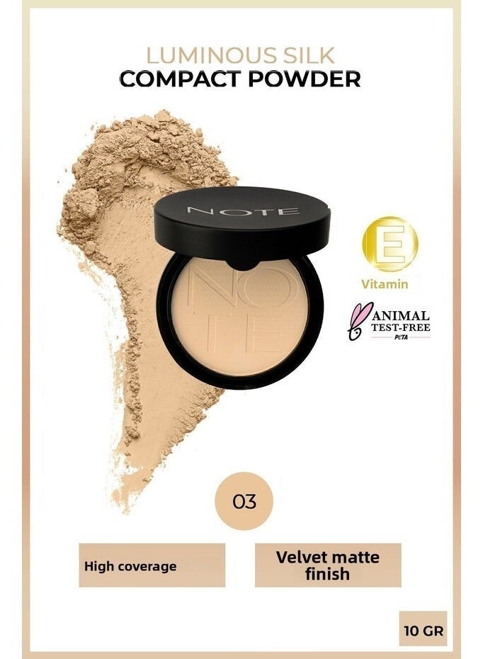 Note Luminous Silk Pressed Powder - 03 Medium Beige