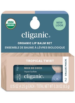 Cliganic Cliganic Organic Lip Balm 2 Pack - Tropical Twist  - Image 1