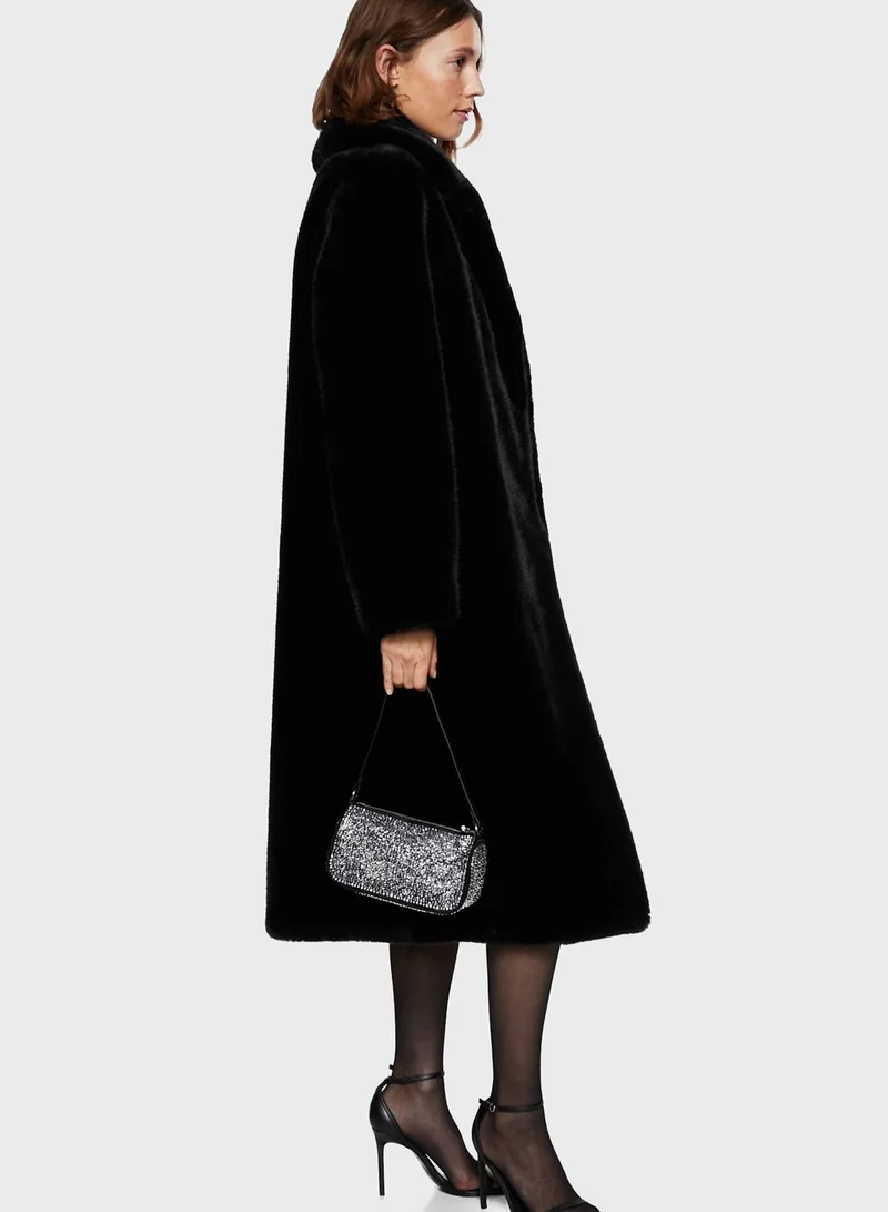 MANGO Pocket Detail Longline Coat