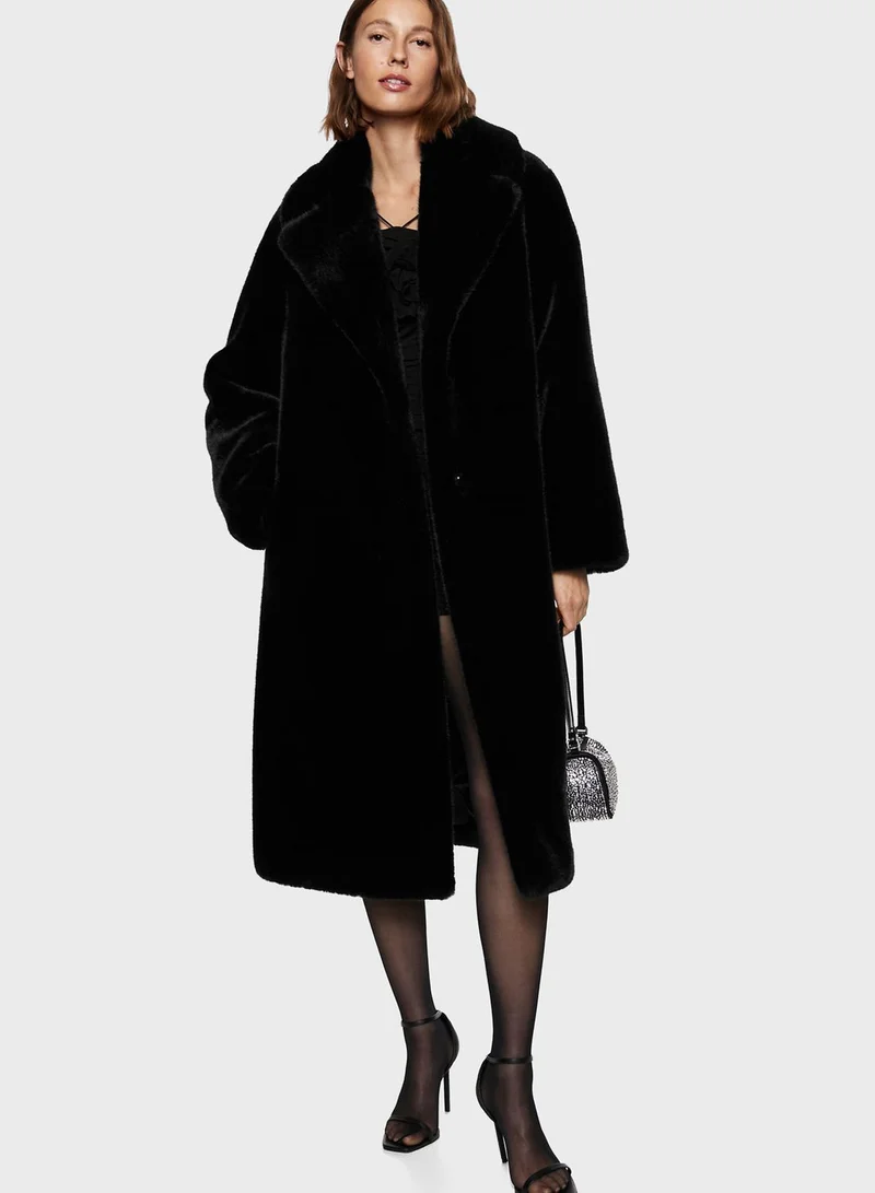 MANGO Pocket Detail Longline Coat