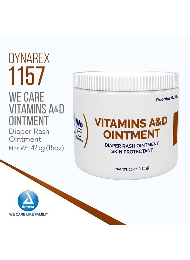 Dynarex Vitamins A & D Ointment, Ointment with Vitamin A and Vitamin D Skin Protectant, for Diaper Rash and Discomfort, White, 15 oz Jar  - Image 2