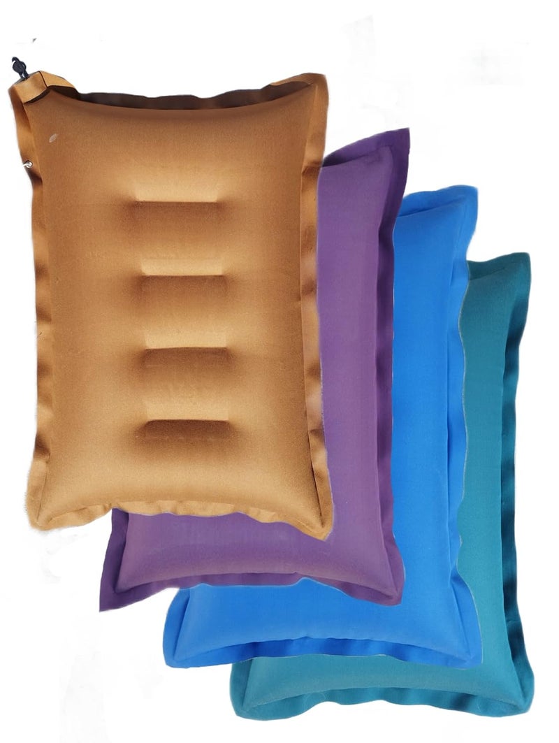 RAV Pack of 4 Cushion Sleeping Bag Backpacking Pillow Soft Comfortable Air Inflatable Travel Pillow Tourist Pillow Sleeping Tourist Pillow Color Multi Color - Image 1