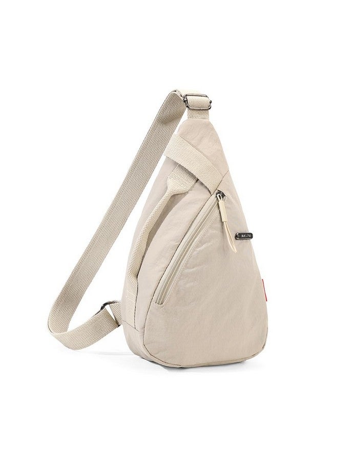 PALAY¬Æ Chest Bag for Women Men Fashion Nylon Lightweight Shoulder Bag Front Back Sling Shoulder Bag Zipper Pouch Day Bag with Handle Casual Beige Chest Bag for Hiking, Work - Image 1