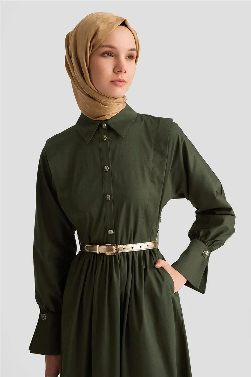 ARMINE Shoulder Aller Cotton Dress 25Y9002 Khaki
