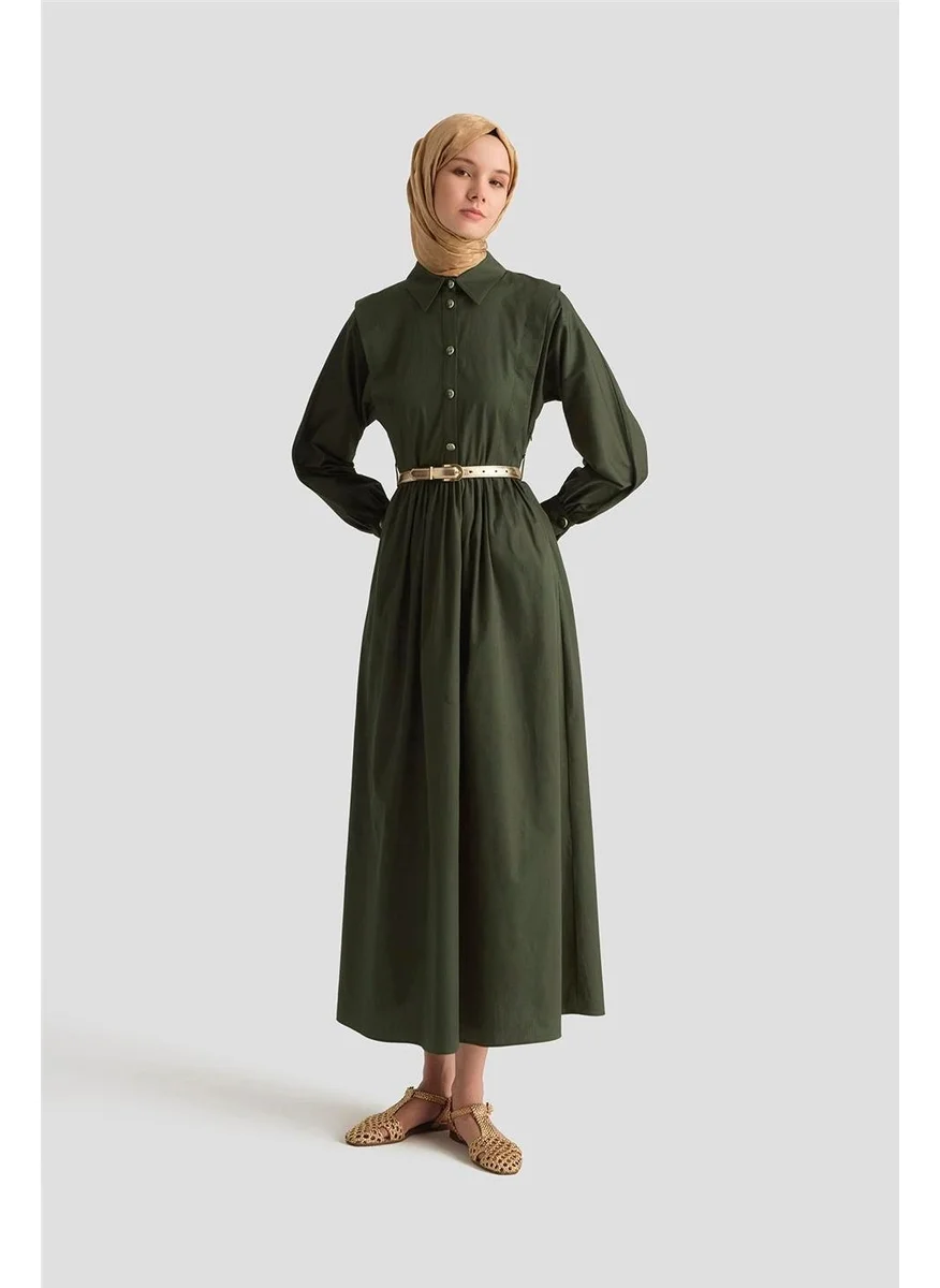 ARMINE Shoulder Aller Cotton Dress 25Y9002 Khaki