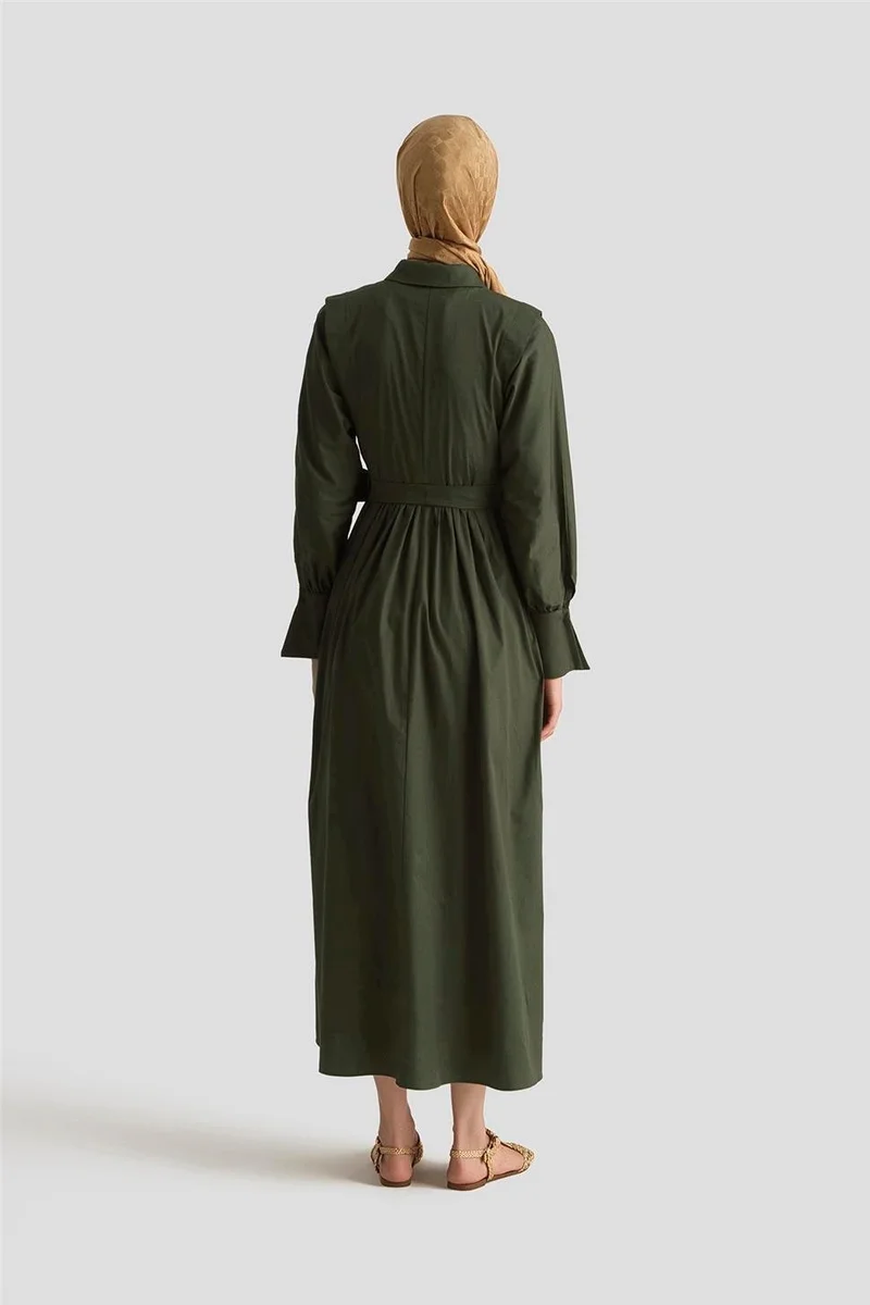 ARMINE Shoulder Aller Cotton Dress 25Y9002 Khaki