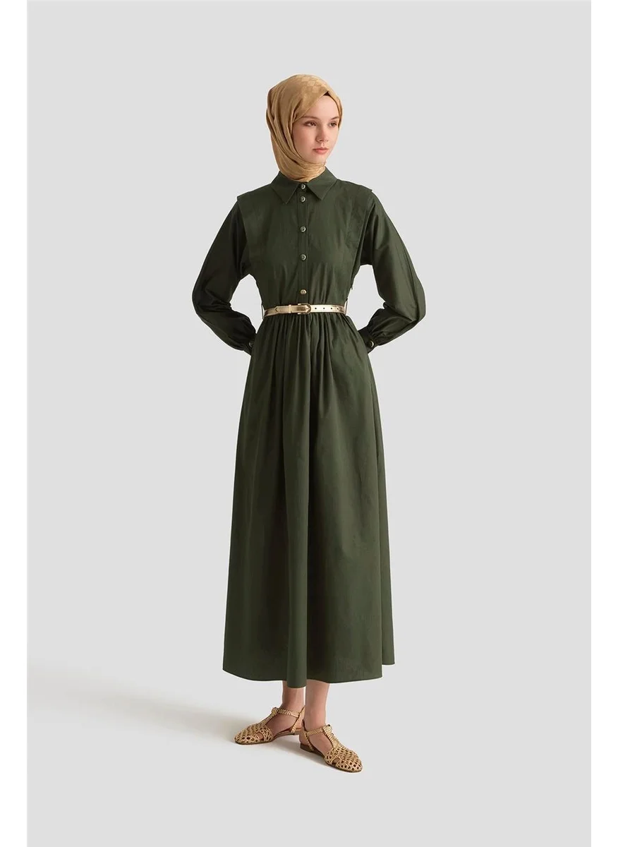 ARMINE Shoulder Aller Cotton Dress 25Y9002 Khaki