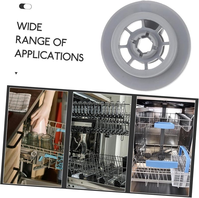 Mikikit 4 قطع عجلات رف غسالة الصحون السفلي قطع غيار بلاستيكية بديلة سهلة التركيب - Image 4