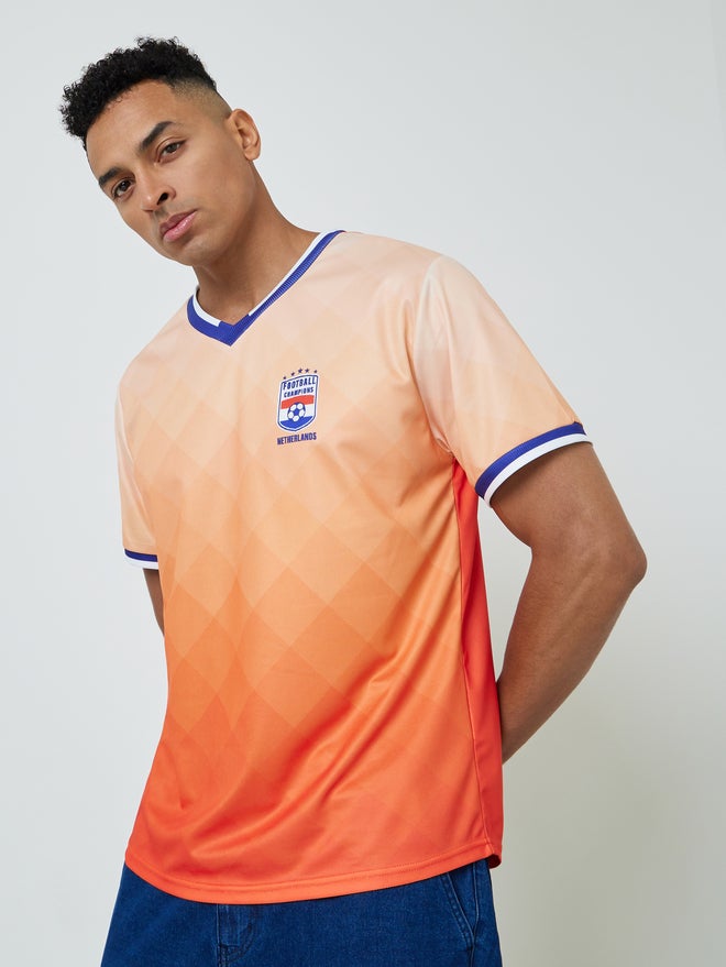 Styli Active Men Netherlands Short Sleeve Jersey FIFA Football T-Shirt - Image 3