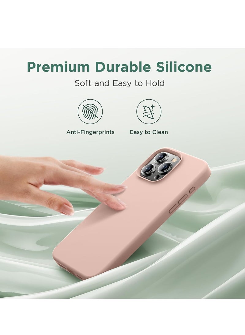Raxoom Premium Soft Liquid Silicone Case for iPhone 16 Pro Max â€“ Silky and Soft Touch Series Full-Body Protective Bumper (Sandy Pink) - Image 4