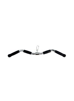 Solid LAT Curl Bar Press Down Cable System Attachments for Gym, LAT Pulldown Bar with Revolving Hanger and Non-Slip Handgrips 28 Inches