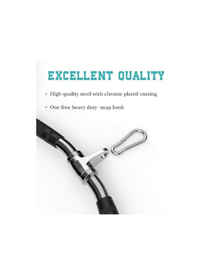 Generic - Solid LAT Curl Bar Press Down Cable System Attachments for Gym, LAT Pulldown Bar with Revolving Hanger and Non-Slip Handgrips 28 Inches - Image 1