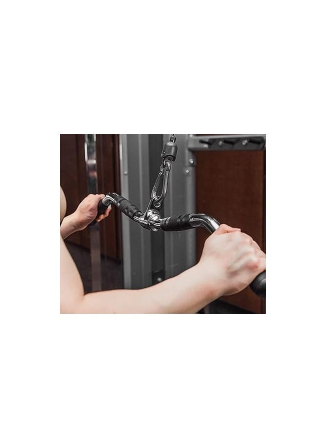 Generic - Solid LAT Curl Bar Press Down Cable System Attachments for Gym, LAT Pulldown Bar with Revolving Hanger and Non-Slip Handgrips 28 Inches - Image 1