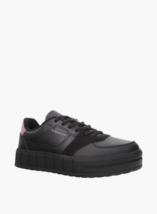 لامبرجاك Women's Panelled Lace-Up Sneakers