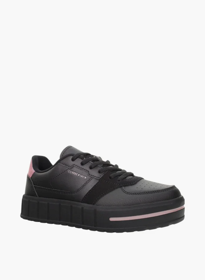 لامبرجاك Women's Panelled Lace-Up Sneakers