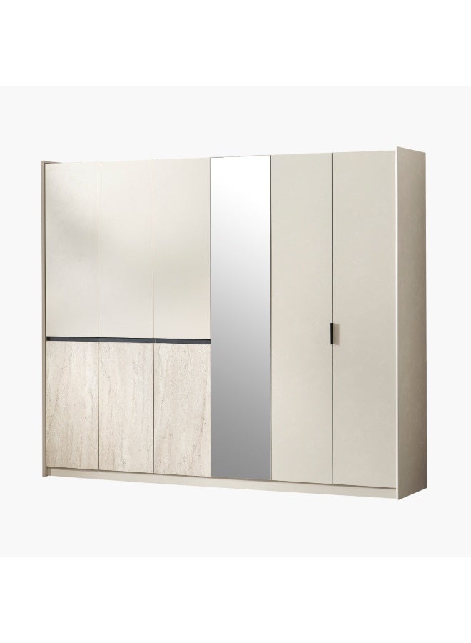 Home Box Melbourne 6-Door Wardrobe with Mirror  - Image 4