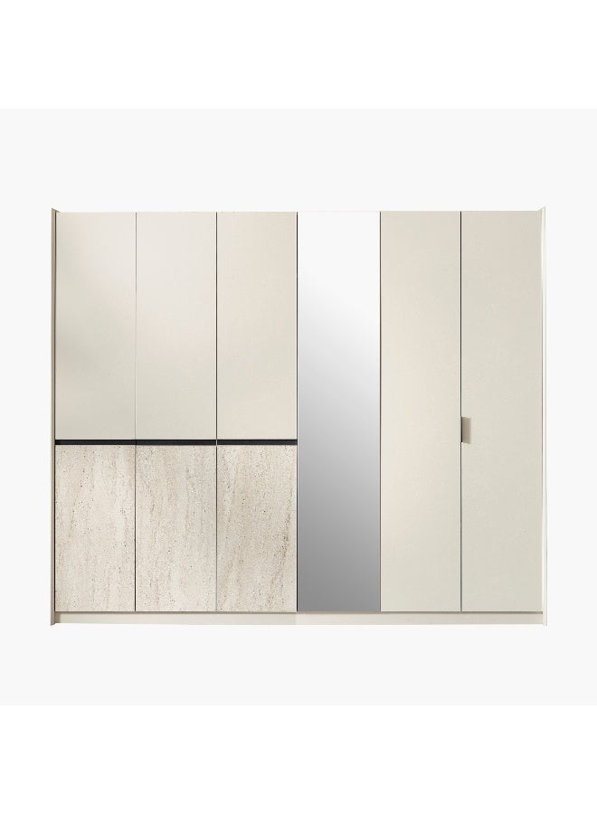 Home Box Melbourne 6-Door Wardrobe with Mirror  - Image 3