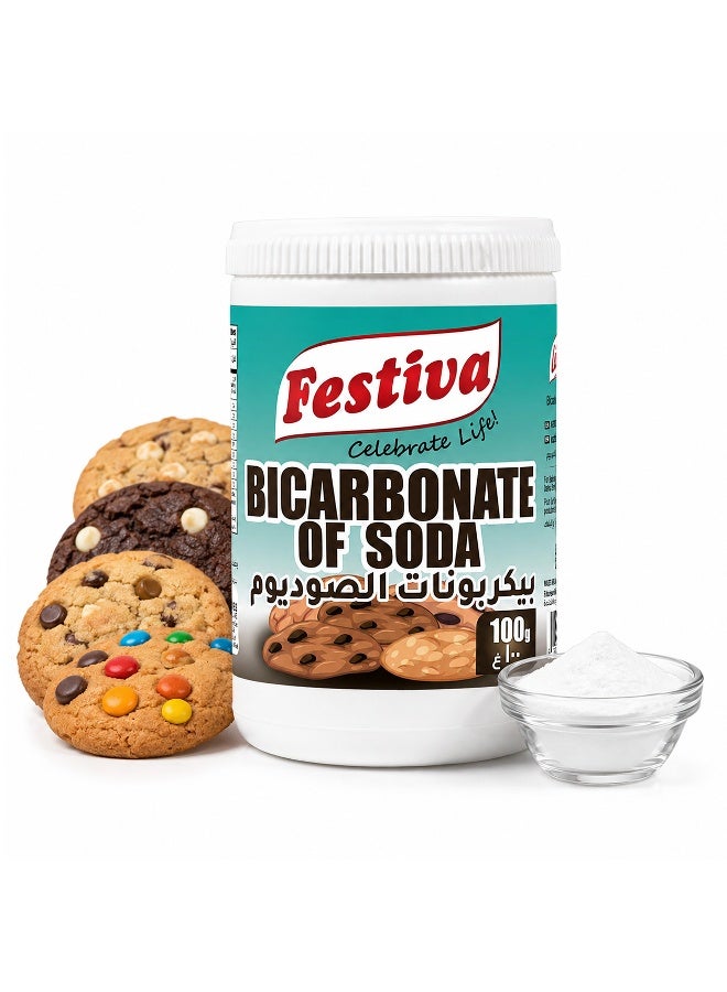 Festiva Baking Soda 100g - Multi Purpose Baking Ingredient for Cakes, Cookies, Bread and Cooking Recipes - Fine Baking Soda - Image 1