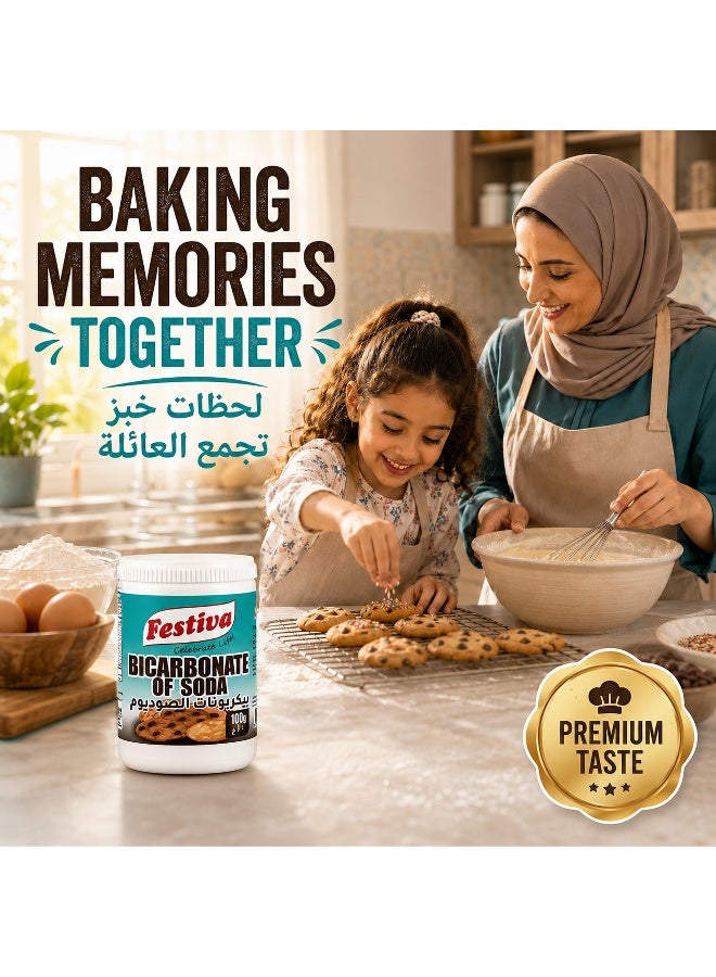 Festiva Baking Soda 100g - Multi Purpose Baking Ingredient for Cakes, Cookies, Bread and Cooking Recipes - Fine Baking Soda - Image 5