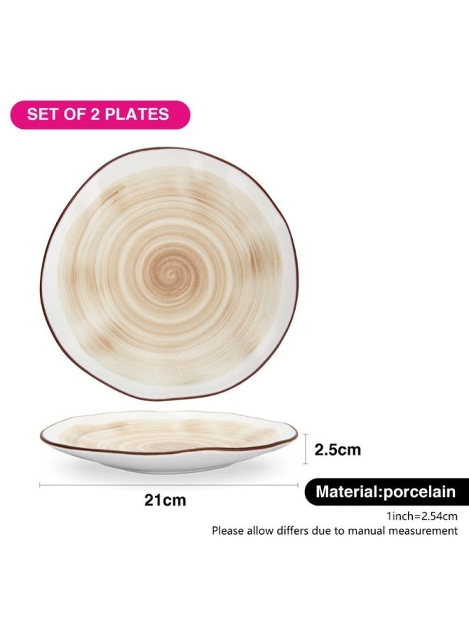 Fissman Side Plates Set 2pcs 21cm Porcelain Dessert Plates - Image 5