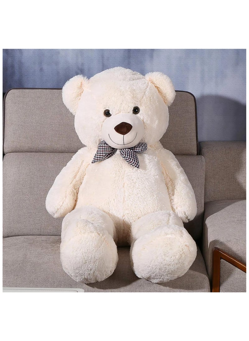 Generic - Giant Teddy Bear - 100cm White Plush Stuffed Toy Doll - Large Birthday Gift for Kids, Girlfriend, Wife - Adorable and Cuddly Companion for All Ages - Image 1