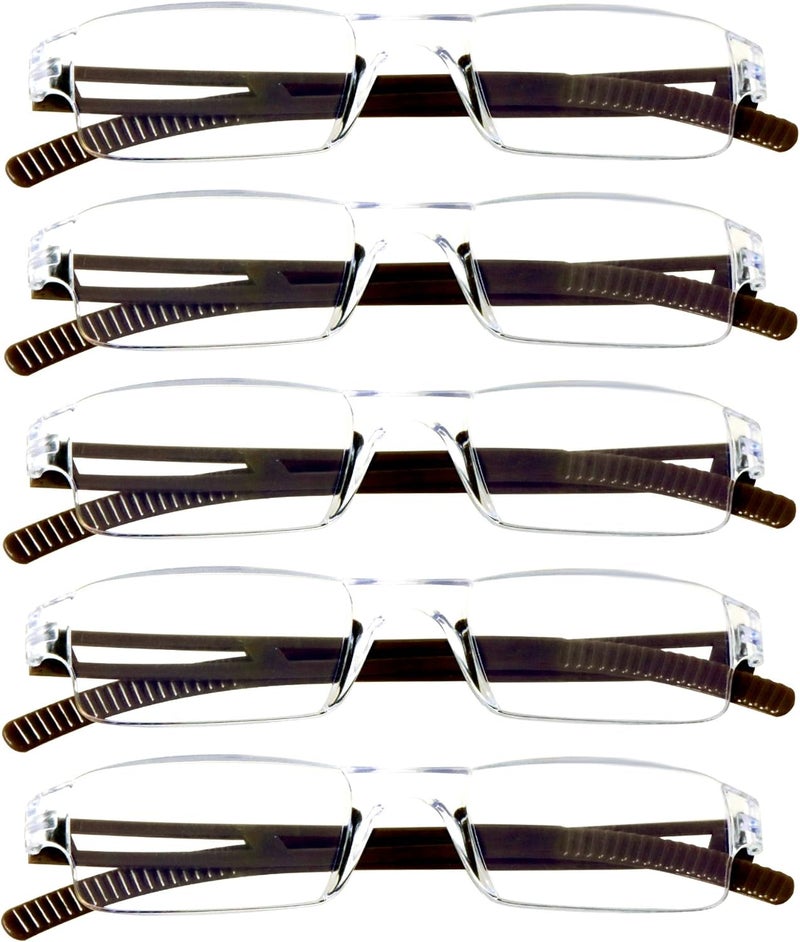 VisionGlobal 5/8 Pairs Reading Glasses, Computer Reading Glasses for Women and Men, Fashion Square Eyewear Frame - Image 1