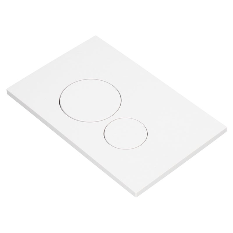 Toilet Water Tank Panel White ABS Squared Round Button Dual Flush Panel with Concealed Columns - Image 2