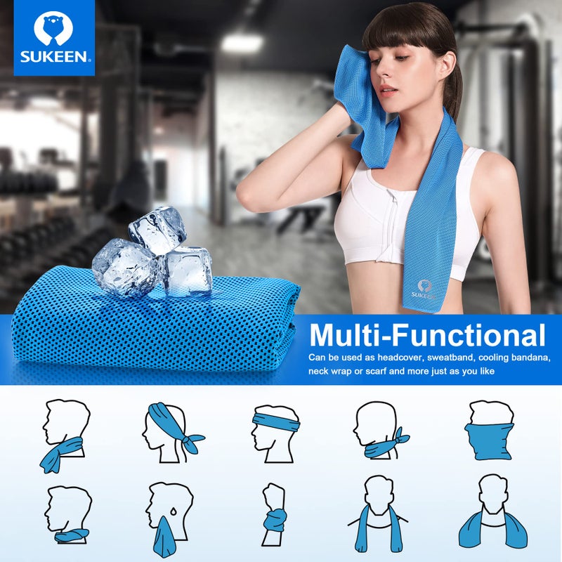 Sukeen 4 Pack Cooling Towels (40"x12"),Ice Towel,Soft Breathable Chilly Towel,Microfiber Towel for Yoga,Sport,Running,Gym,Workout,Camping,Fitness,Workout & More Activities - Image 4