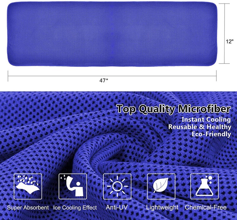 Sukeen 4 Pack Cooling Towels (40"x12"),Ice Towel,Soft Breathable Chilly Towel,Microfiber Towel for Yoga,Sport,Running,Gym,Workout,Camping,Fitness,Workout & More Activities - Image 3