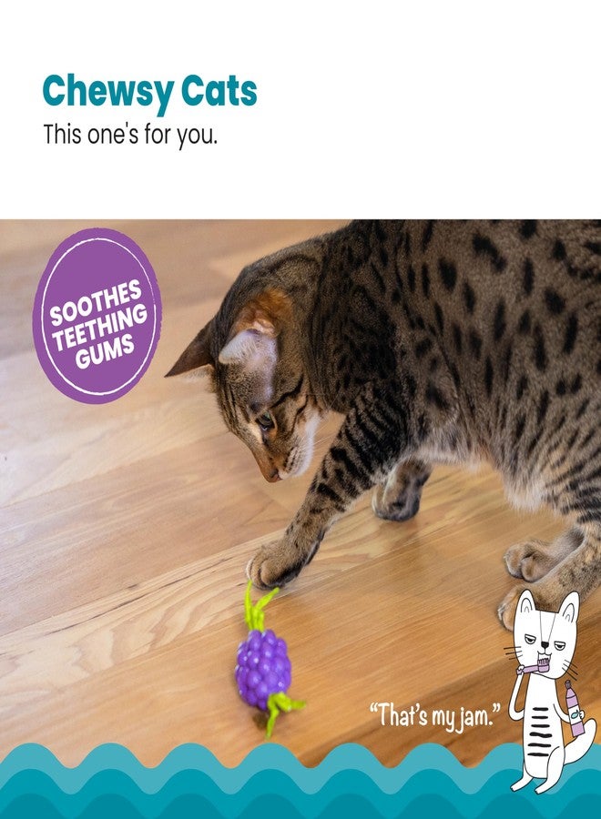 Catstages Bouncing Grape Teether Cat Toy, Soft and Textured Chew, Catnip Oil Coating - Image 2