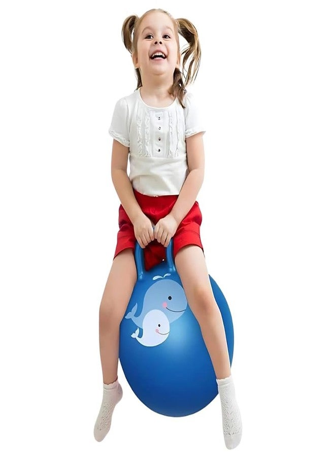 HOMAVA Sit and Bounce Rubber Hop Ball with Handle Jumping & Bouncing Ball | Indoor & Outdoor Activity Toy | Kids Exercise Gym Sport Hop Ball for Kids,Boys,Girls,Adults (Size 45Cm/18Inch,Multicolour) - Image 1