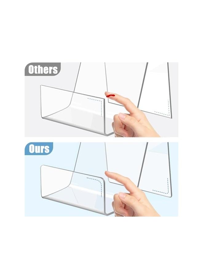 The Bros 4 Pack Acrylic Book Stands for Display, Clear Book Holder Display Stand, 4inch Small Easel Picture Stands for Display, Acrylic Display Stands for Photo, Postcard, Magazine  - Image 3