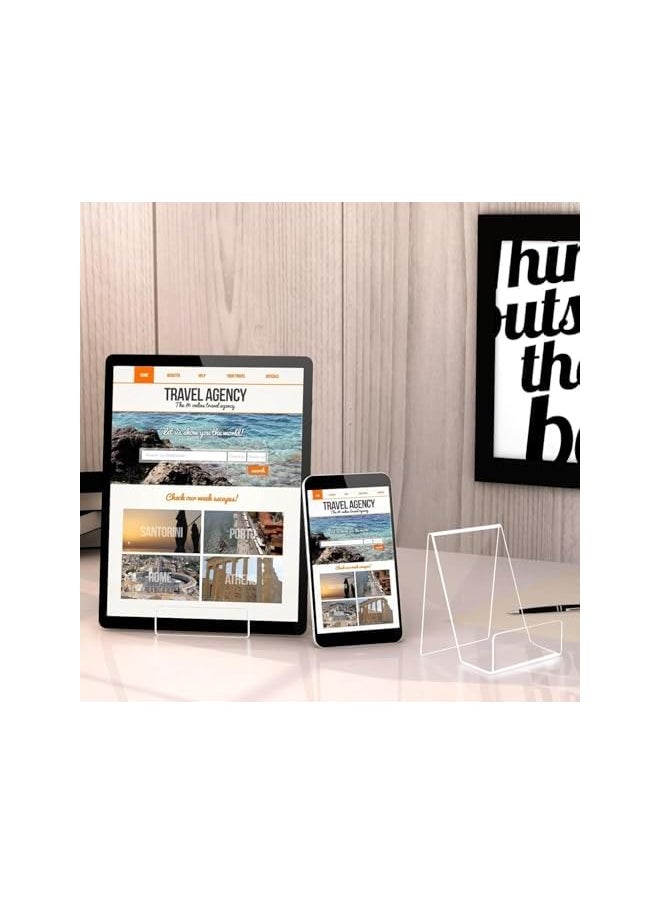 The Bros 4 Pack Acrylic Book Stands for Display, Clear Book Holder Display Stand, 4inch Small Easel Picture Stands for Display, Acrylic Display Stands for Photo, Postcard, Magazine  - Image 4