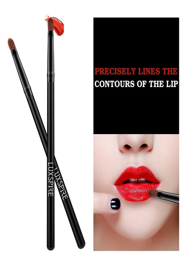 Luxspire Lip Brush Concealer Brushes 2 Pieces, Lipstick Gloss Brushes Applicators Eyeshadow Lip Liner Makeup Brush Cosmetics Make Up Tools, Small Make Up Brushes - Image 4