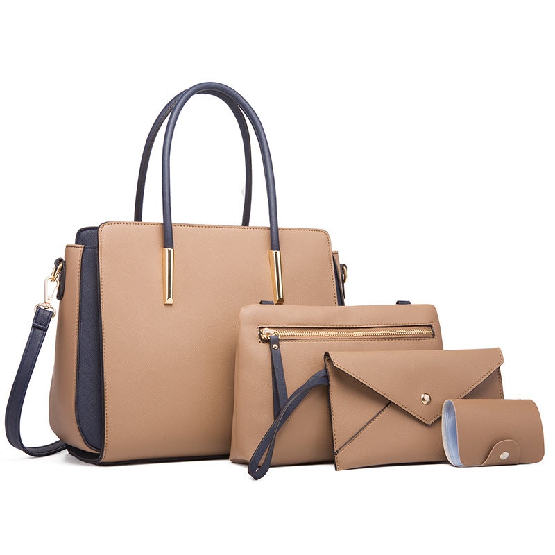 Women'S Bags Trendy Women'S Bags Fashion Color-Blocking Four-Piece Set Mother-Daughter Bags Fresh Crossbody Shoulder Bag Handbag - Image 4