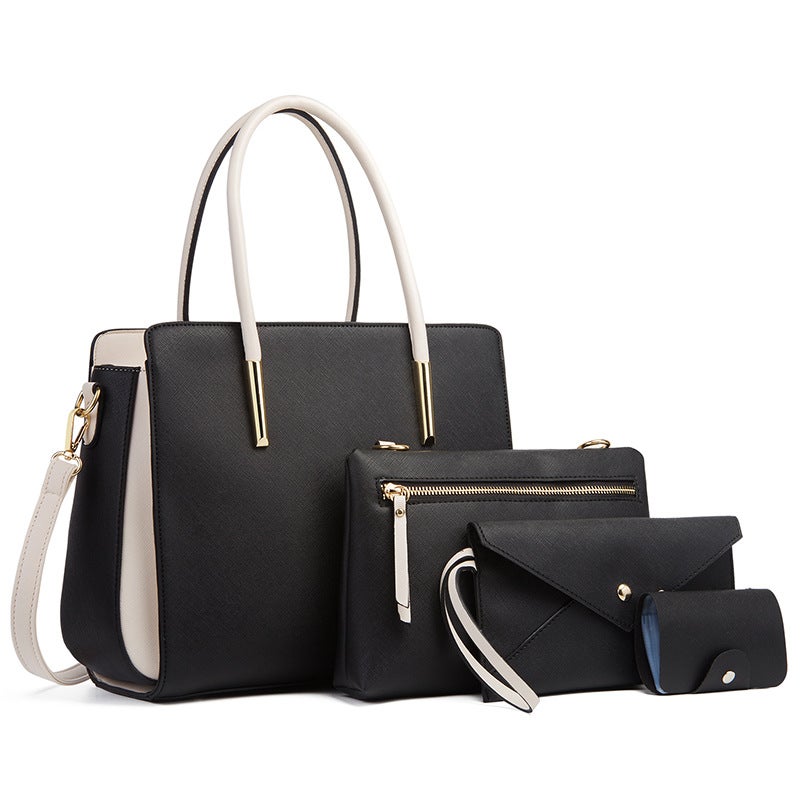 Women'S Bags Trendy Women'S Bags Fashion Color-Blocking Four-Piece Set Mother-Daughter Bags Fresh Crossbody Shoulder Bag Handbag - Image 1