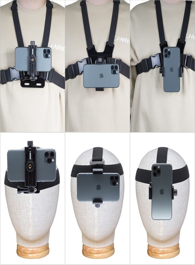 Haoyou Mobile Phone Chest Strap Harness/Head Strap Holder kit for VLOG/POV Perfect View Angle,Compatible with iPhone,Samsung,Google and GoPro Hero 11/10/9/8/7 AKASO,DJI Osmo Action Camera - Image 3