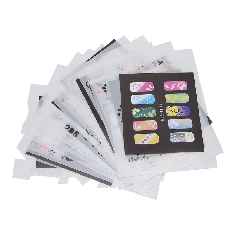 Nail Art Stencils 20Pcs Reusable Scrubbable Vivid Image Diy Nail Art Tool for Home Manicure - Non-Toxic Fast Efficiency Beginner Friendly Nail Templates for Nail Salon Use - Image 2
