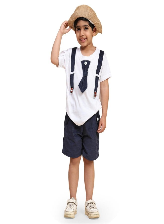 AMEEHA Kids Wear Gentleman Tie T-shirt and Short Pants for Boys and Girls (9 Months-12 Months) - Image 4