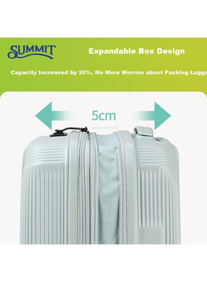 Summit Luggage, 20-inch Carry-on Suitcase, Trolley Travel Case For Students, Popular Style With Expandable Capacity, Pure Pc2414 Mint Mambo - Image 4