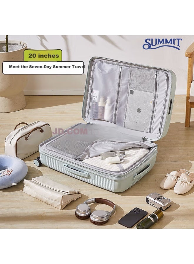 Summit Luggage, 20-inch Carry-on Suitcase, Trolley Travel Case For Students, Popular Style With Expandable Capacity, Pure Pc2414 Mint Mambo - Image 1