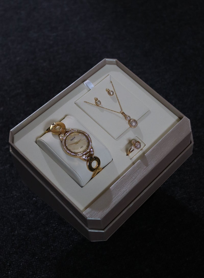 Bestwin amazing set watch and jewelry with beautiful box for women - Image 1