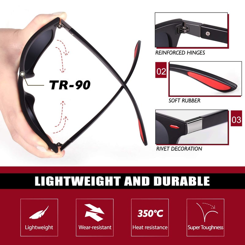 GQUEEN Polarized Sunglasses Men Womens,Flexible TR90 Frame,for Driving Fishing Cycling Hiking Golf Sports UV400 Protection - Image 3