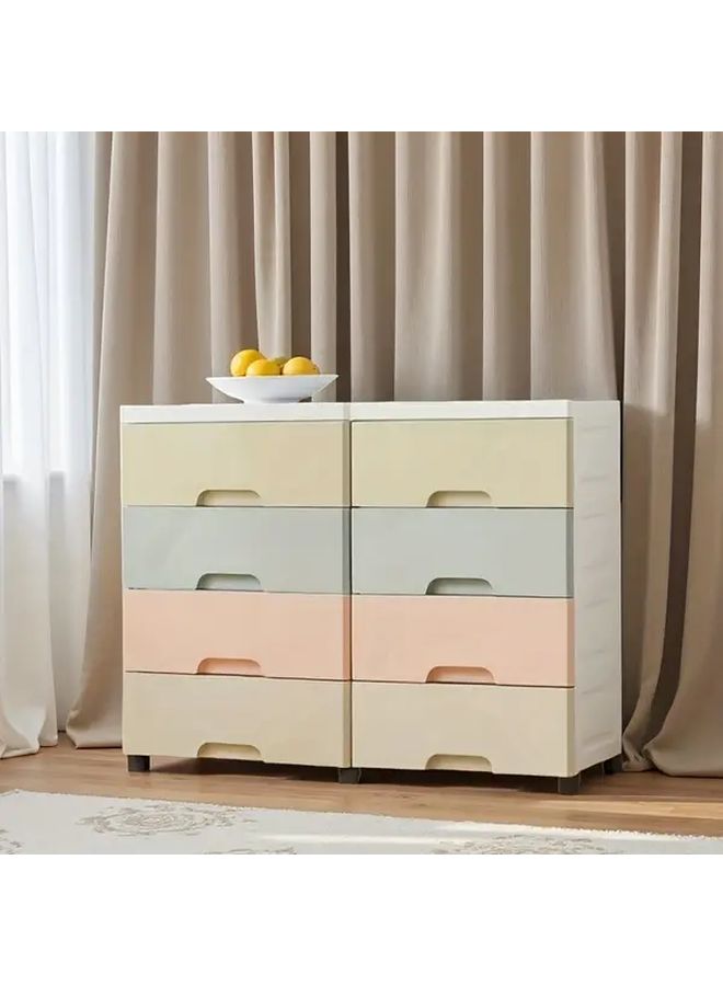 Khaki 6 Layers Wide Storage Cabinet Heavy Duty Plastic Organizer With Smooth Glide Drawers Large Capacity Multicolor Options Under Bed Storage - Image 4