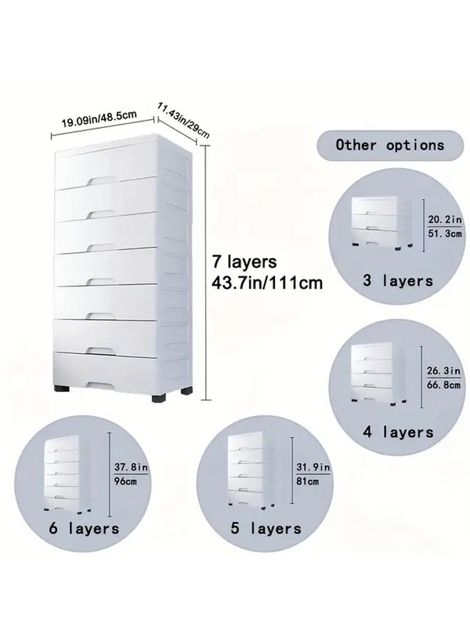 Khaki 6 Layers Wide Storage Cabinet Heavy Duty Plastic Organizer With Smooth Glide Drawers Large Capacity Multicolor Options Under Bed Storage - Image 3